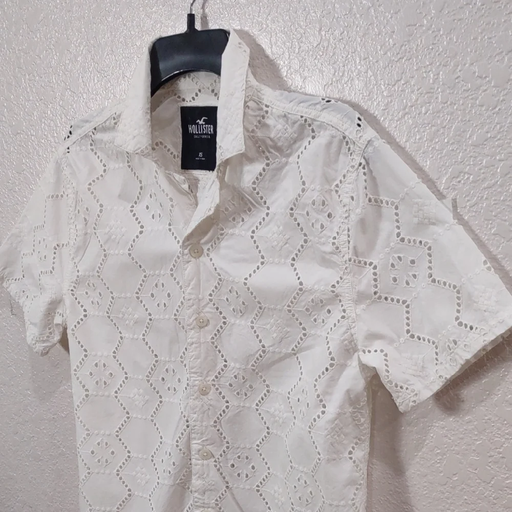 Hollister White Men's Shirt - Picture 5 of 16